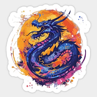 Blue dragon watercolor Sticker